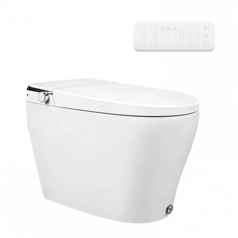 Smart Bidet Toilet, One-Piece Elongated Smart Toilet with Foot Kick Flush, Warm Wash (Seat Included)